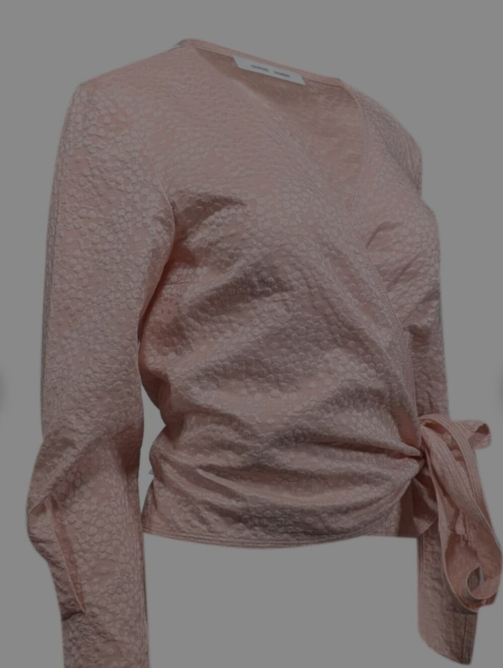 SAMSOE Pink Floral Jacquard Wrap Top